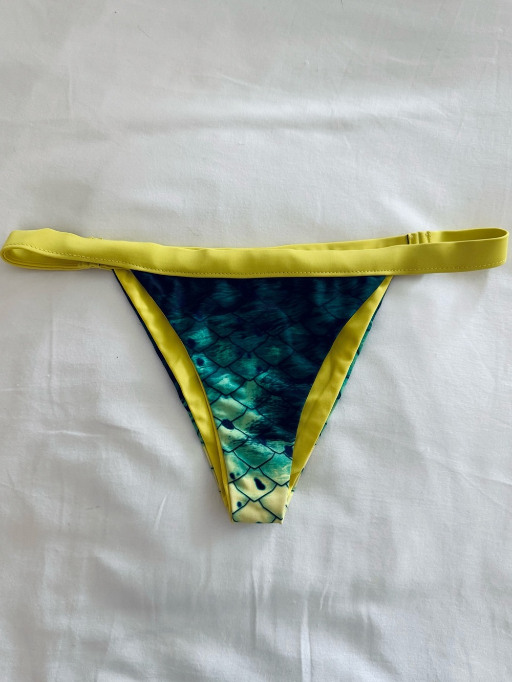 Pelagic Dorado Print and Yellow Reversible Bikini Bottom
